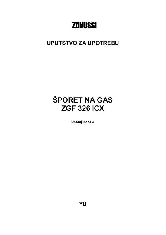 Mode d'emploi ZANUSSI ZGF326ICX