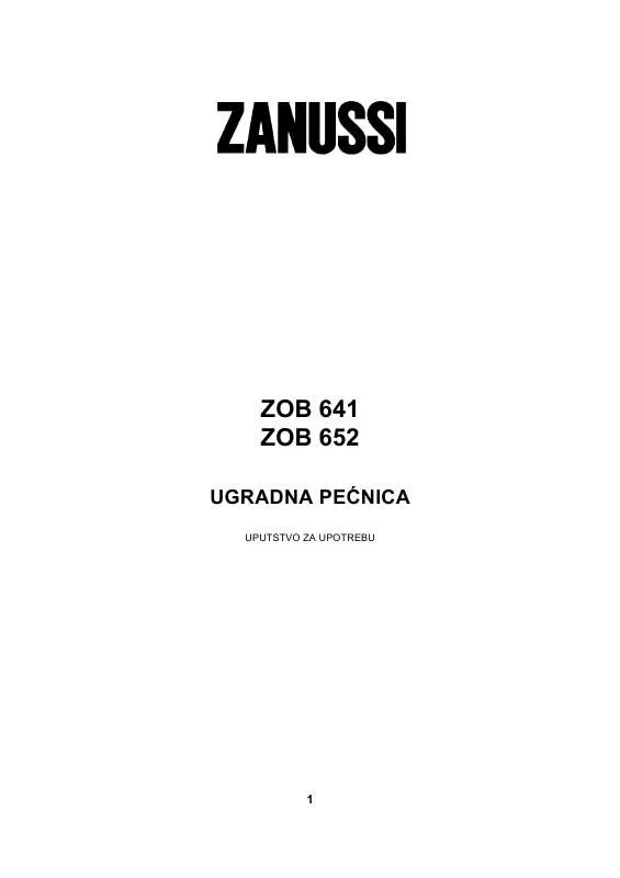 Mode d'emploi ZANUSSI ZOB641X