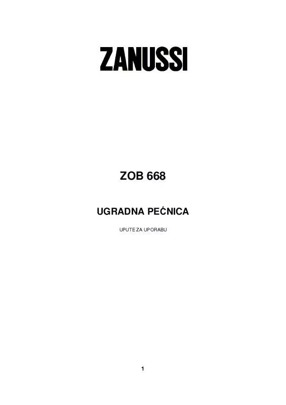 Mode d'emploi ZANUSSI ZOB668X